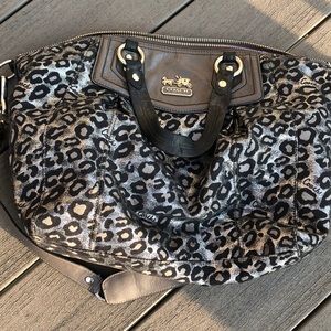 Coach Limited Edition Print Metallic Leopard Bag